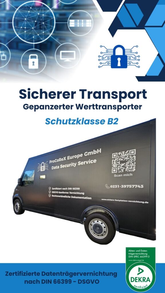 zertifizierte vernichtung mit sicherer Transport nrw Bild Transporter